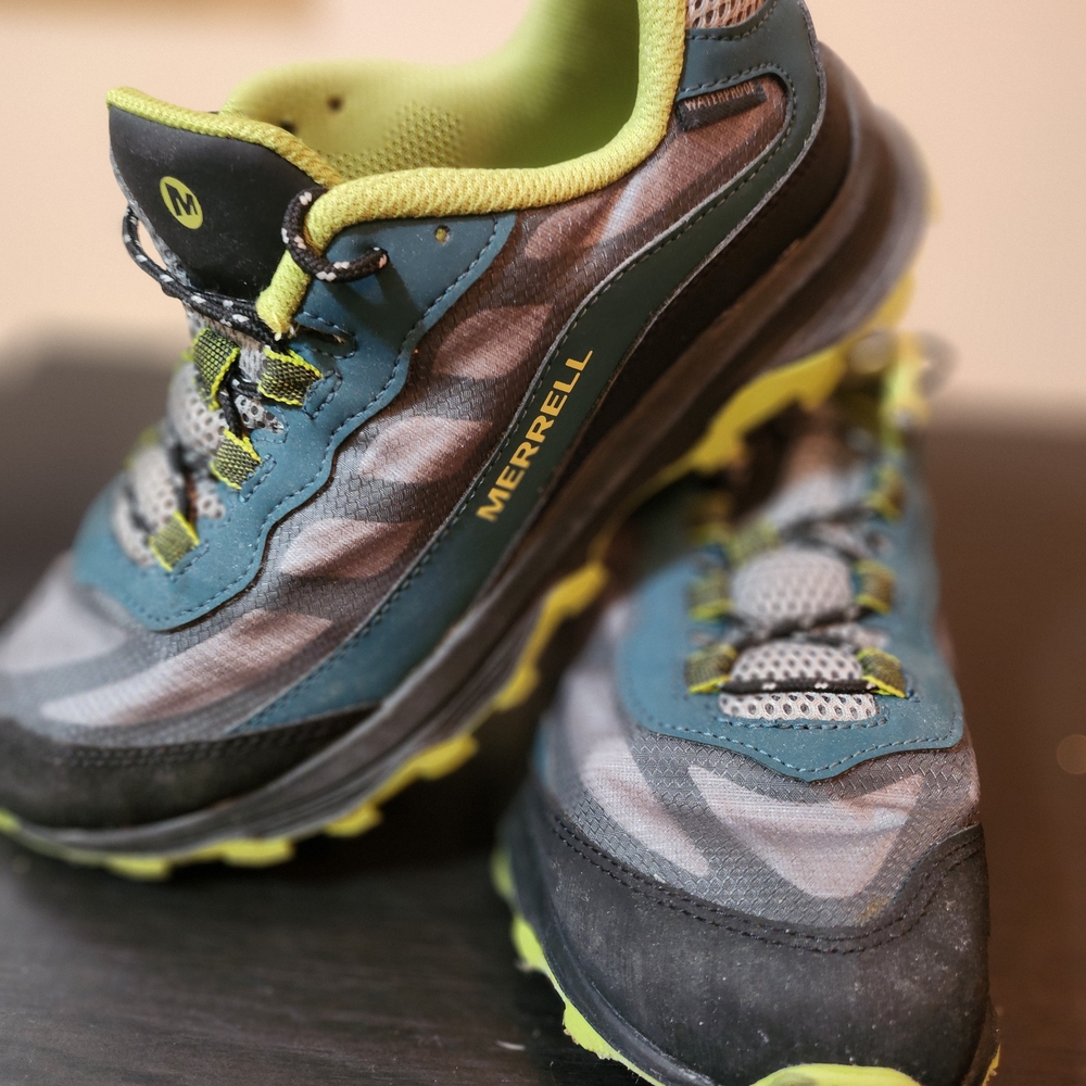 Merrell Boys Teal and Lime Trail Sneakers